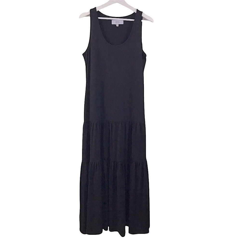 Textile Elizabeth And James Size M Sleeveless‎ Tiered Maxi Dress Black Lagenlook